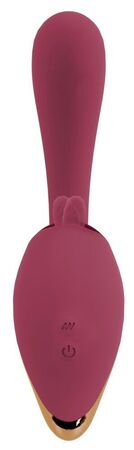 Малиновый вибратор с подвижными язычками 2 Function Vibrator - 20,6 см.